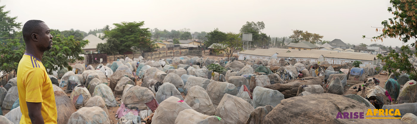 A photo of Pastor Barnabas at a camp for displaced people in Nigeria